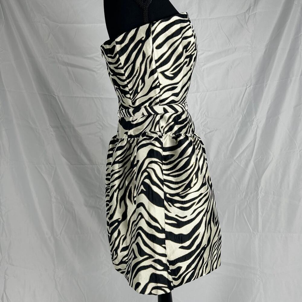 Lilly Pulitzer Akela Strapless Jacquard Dress - Black Zebra Print - Size 8 - Picture 3 of 8